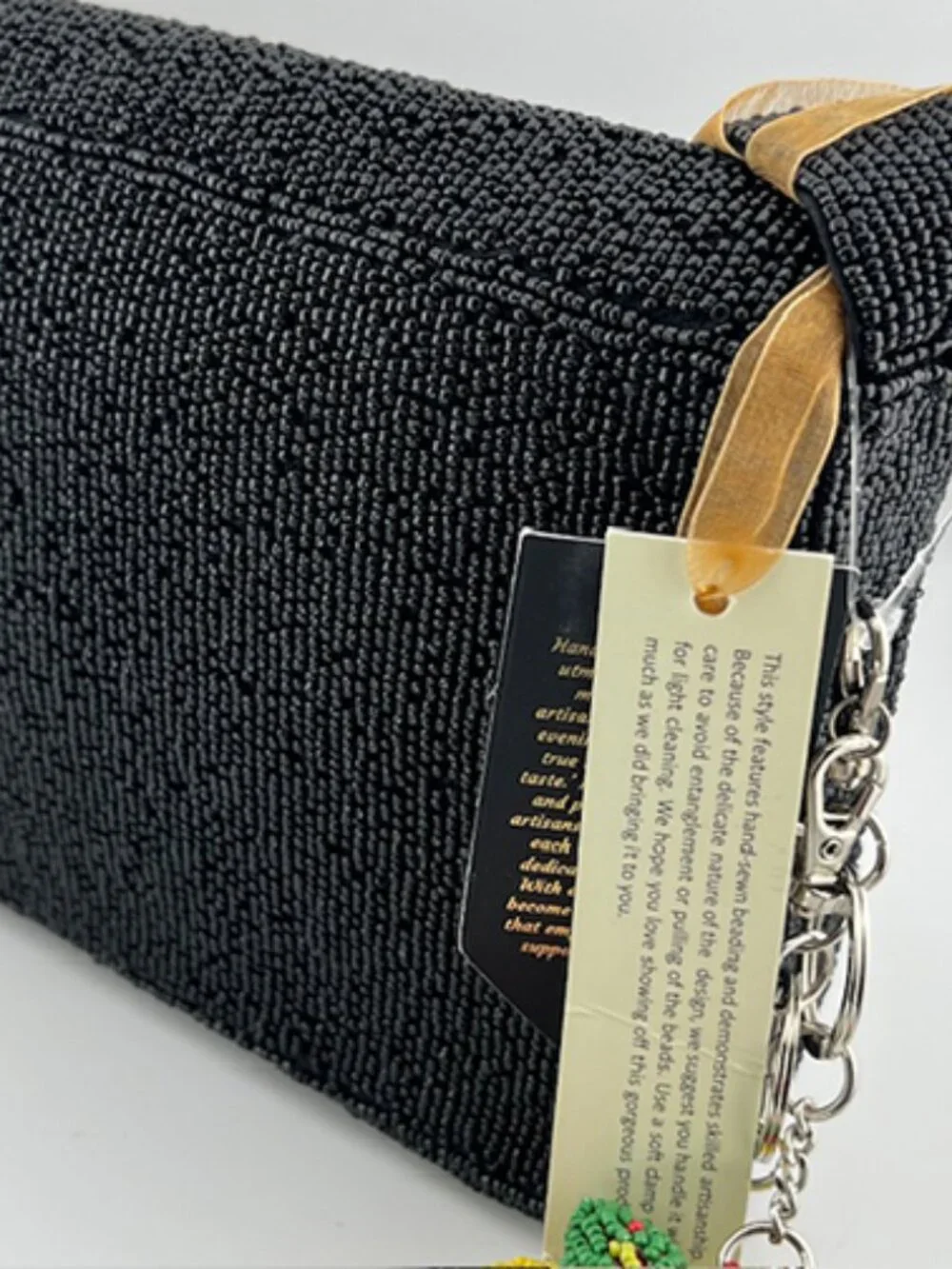 TikTok Sensation! Hand-beaded Shoulder Bag, New York Skyline Design w/Bag Charms - Picture 4 of 8